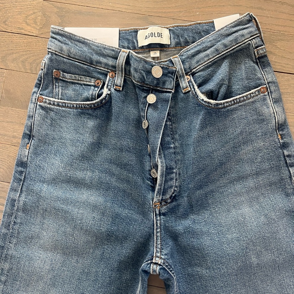 Agolde Light Blue Straight Leg Jeans - Picture 2 of 5